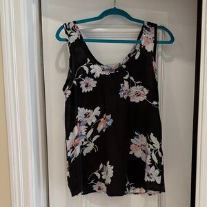 Joie Black Floral Sleeveless Blouse